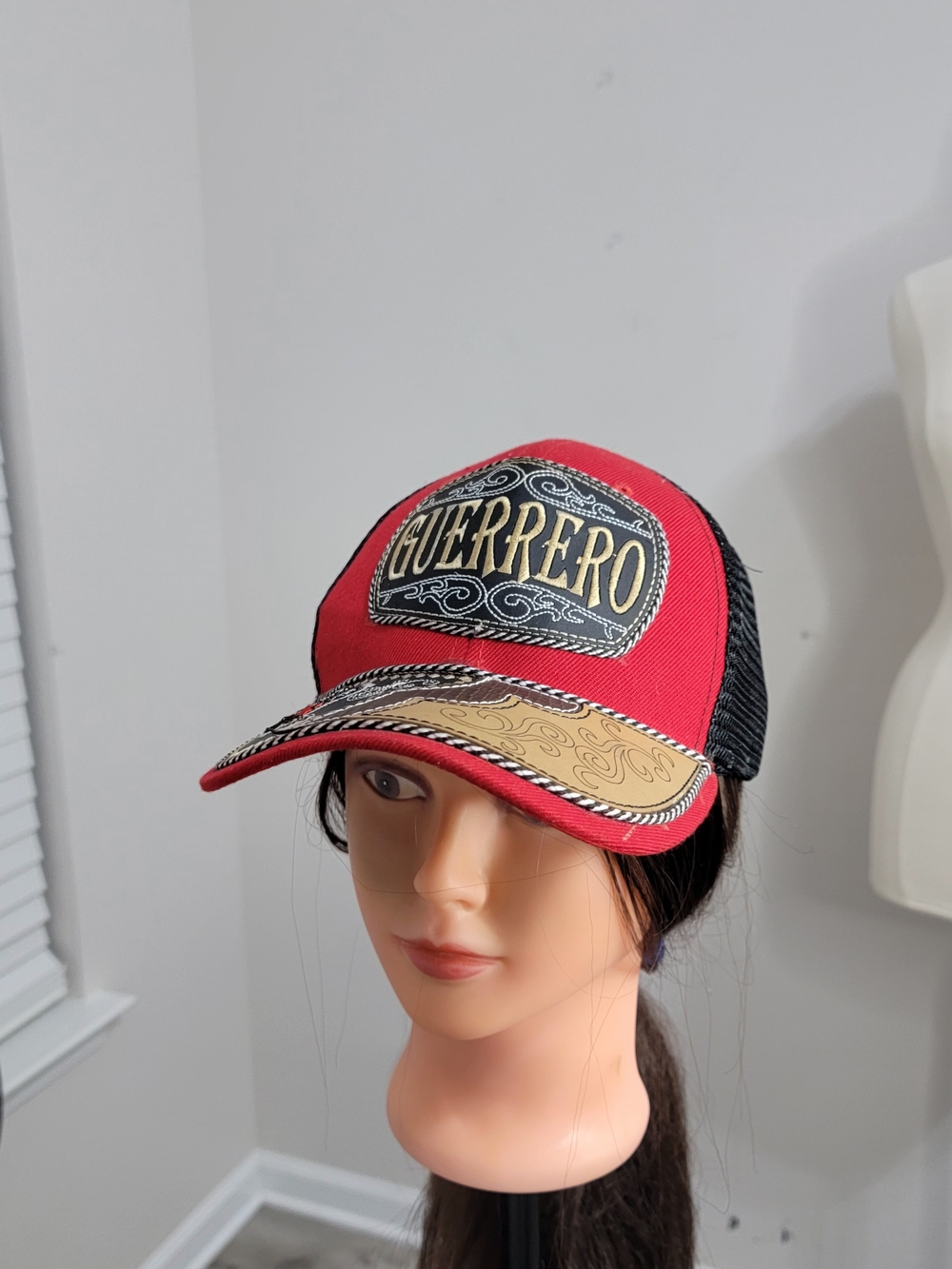 Guerrero Red and Black Trucker Cap with Contrasting Brim